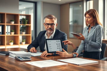 Professionelle Bankberatung bei der schnellen und sicheren Nutzung von Kreditschulden in einem modernen Büro